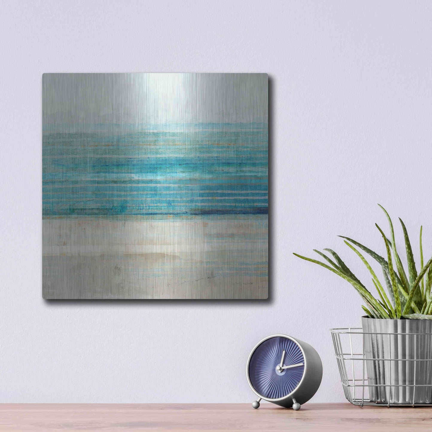 Luxe Metal Art 'Ocean Daydream III' by Flora Kouta Metal Wall Art,12x12