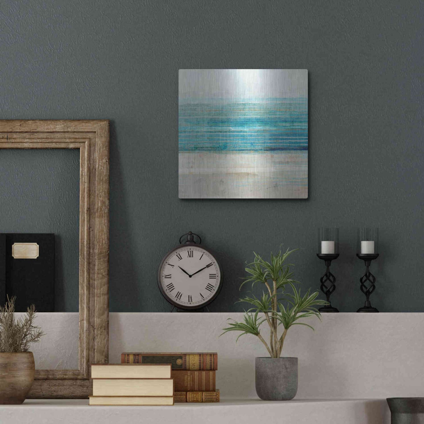 Luxe Metal Art 'Ocean Daydream III' by Flora Kouta Metal Wall Art,12x12