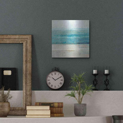 Luxe Metal Art 'Ocean Daydream III' by Flora Kouta Metal Wall Art,12x12