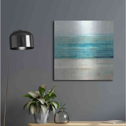 Luxe Metal Art 'Ocean Daydream III' by Flora Kouta Metal Wall Art,24x24