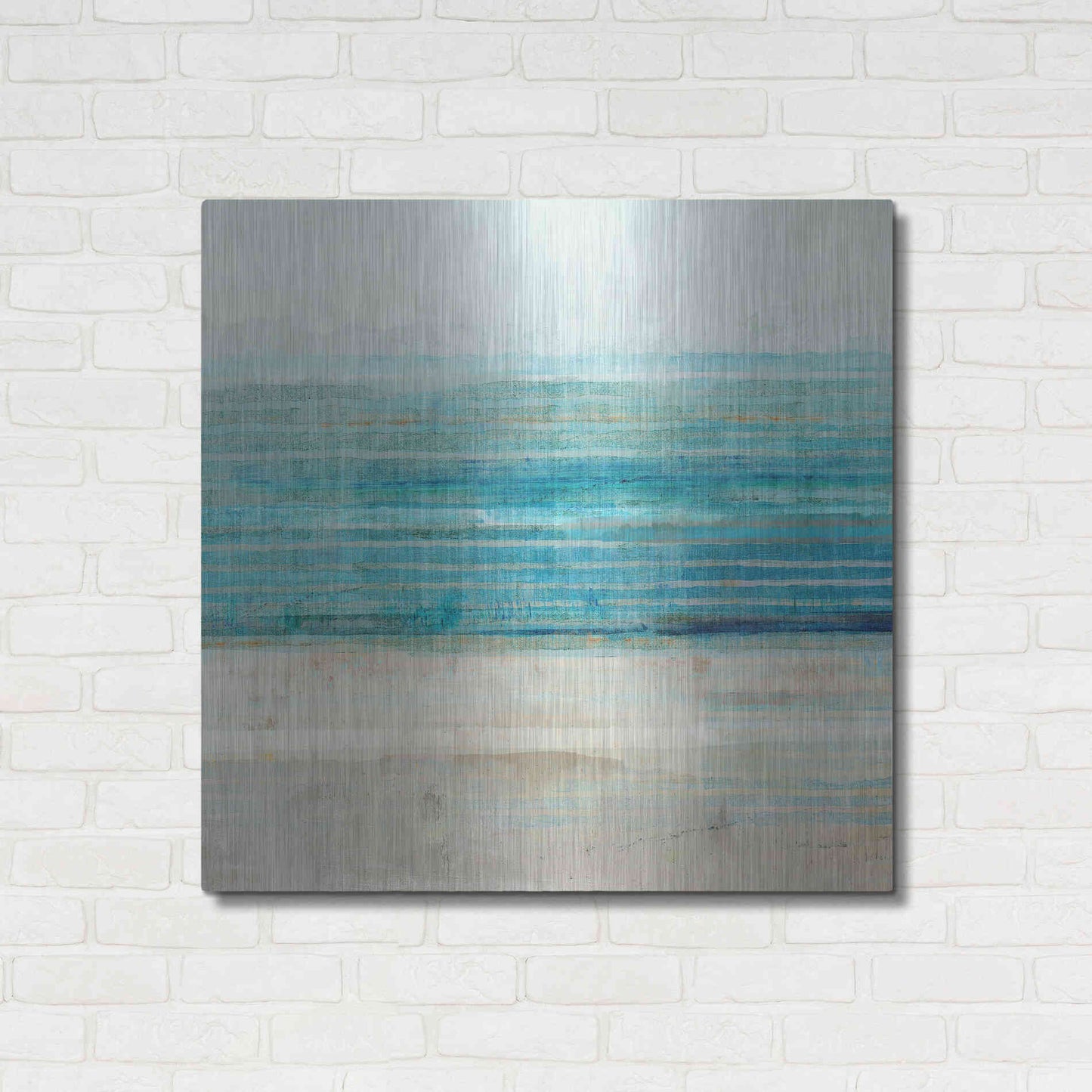 Luxe Metal Art 'Ocean Daydream III' by Flora Kouta Metal Wall Art,36x36