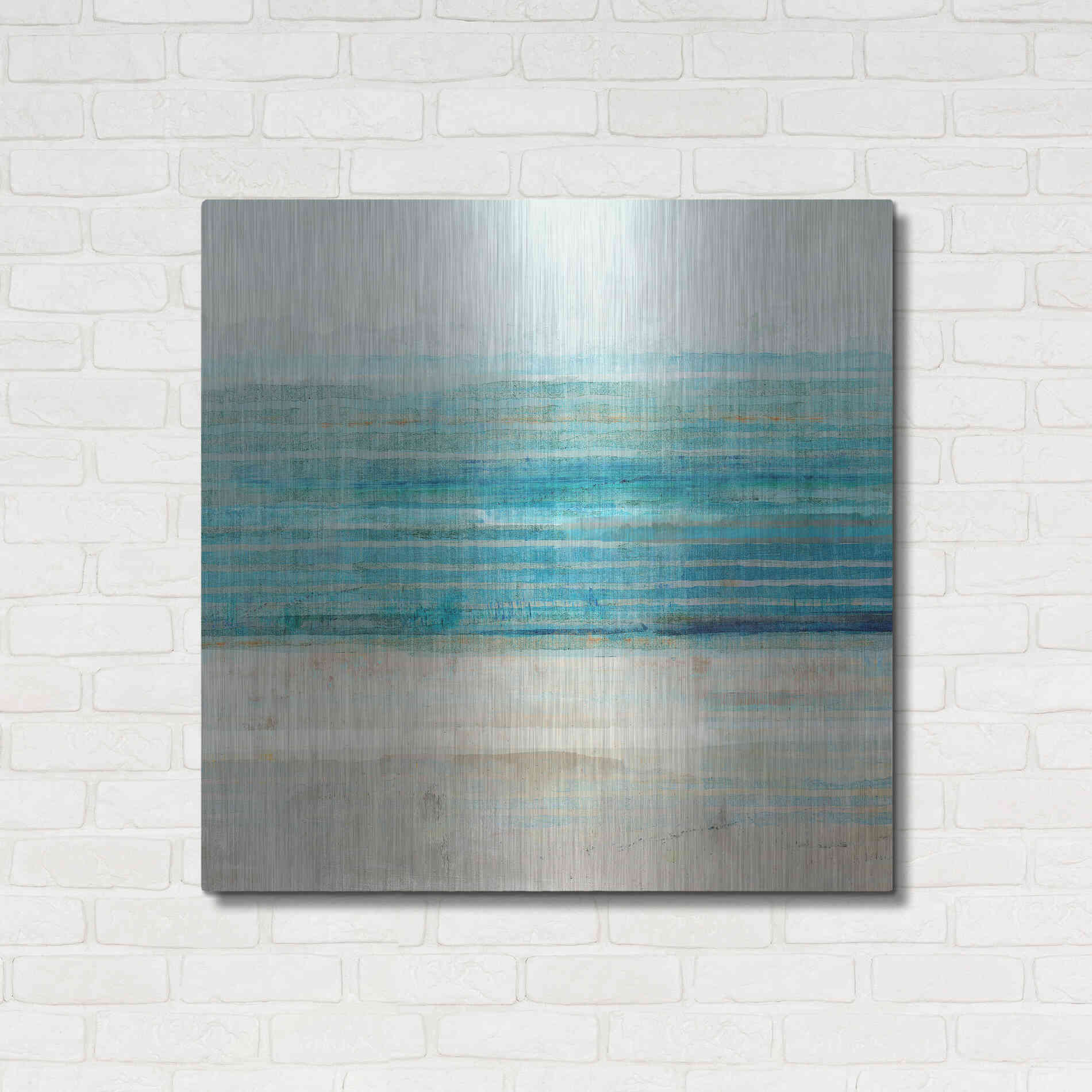 Luxe Metal Art 'Ocean Daydream III' by Flora Kouta Metal Wall Art,36x36