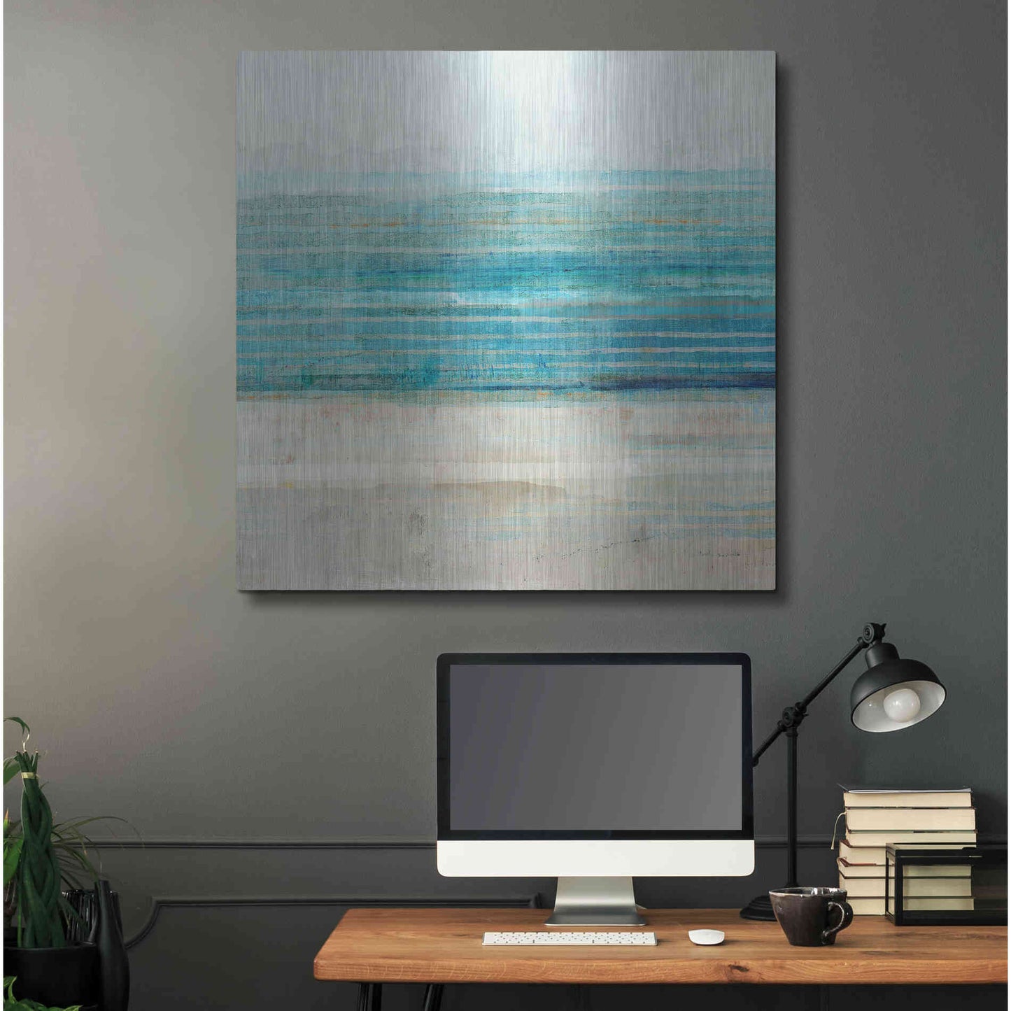 Luxe Metal Art 'Ocean Daydream III' by Flora Kouta Metal Wall Art,36x36