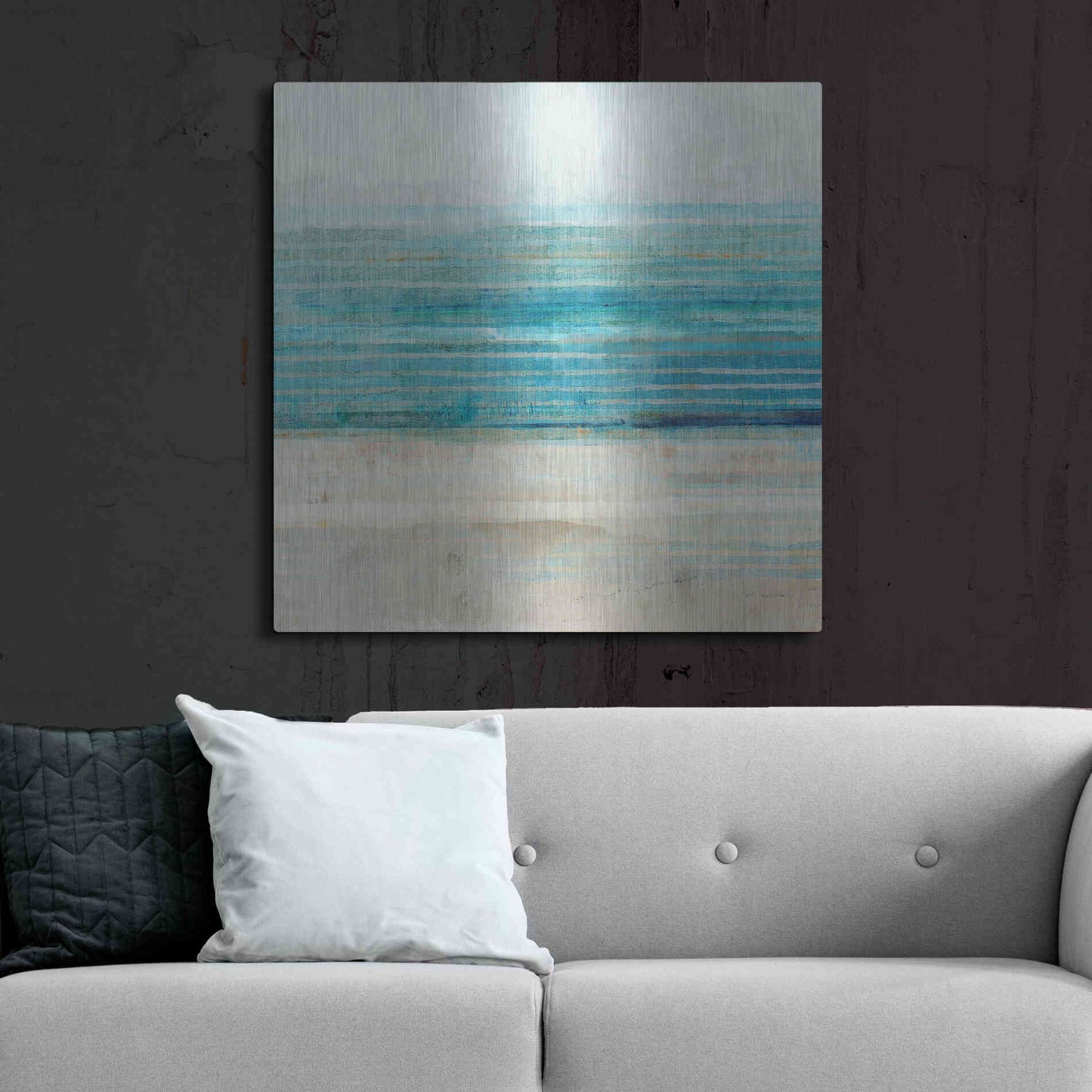 Luxe Metal Art 'Ocean Daydream III' by Flora Kouta Metal Wall Art,36x36