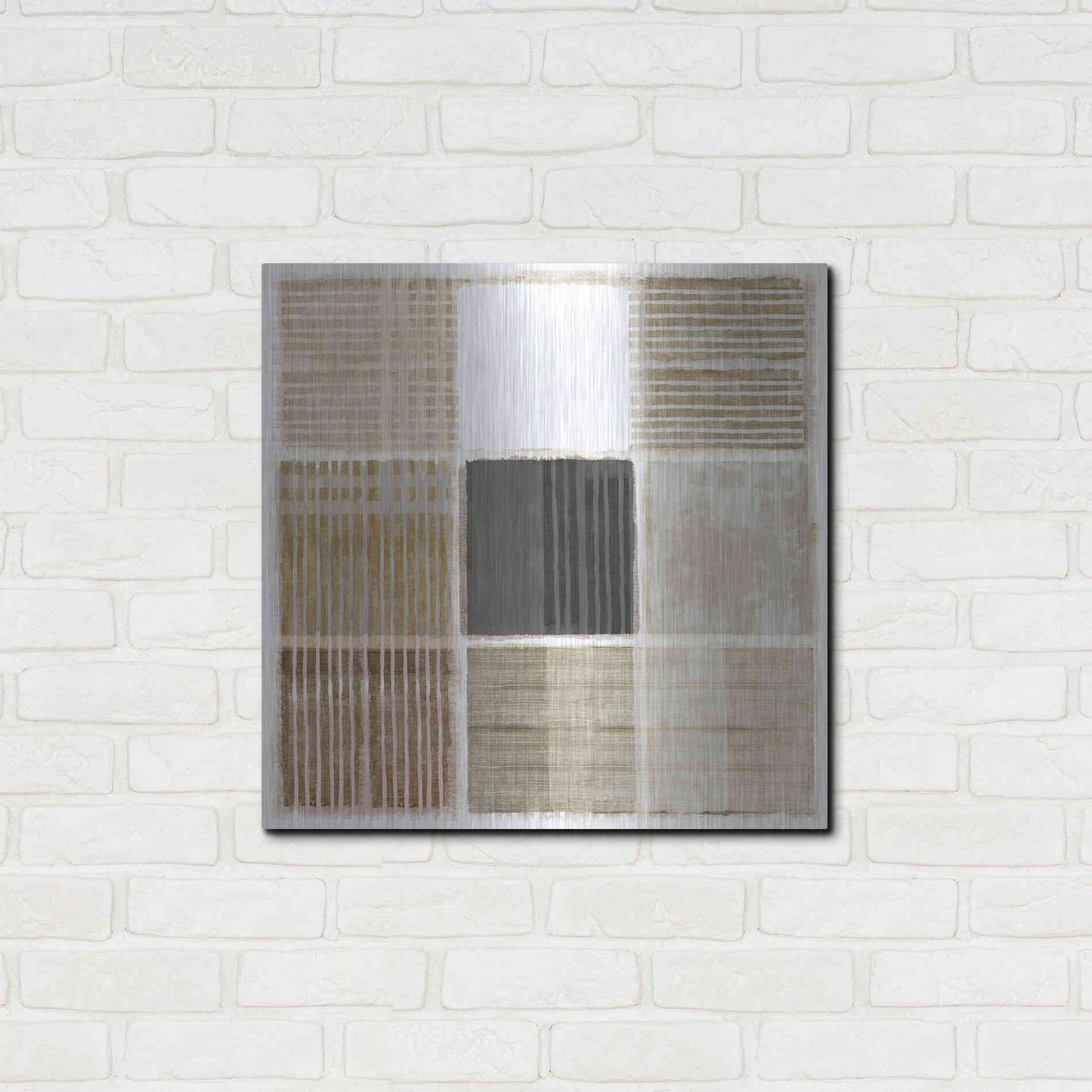 Luxe Metal Art 'Natural Patchwork I' by Flora Kouta Metal Wall Art,24x24