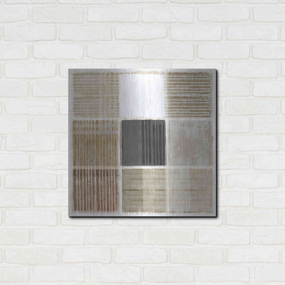 Luxe Metal Art 'Natural Patchwork I' by Flora Kouta Metal Wall Art,24x24