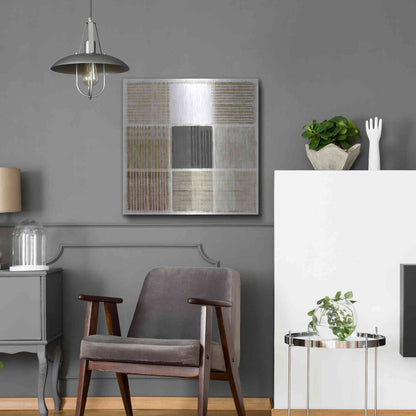 Luxe Metal Art 'Natural Patchwork I' by Flora Kouta Metal Wall Art,24x24