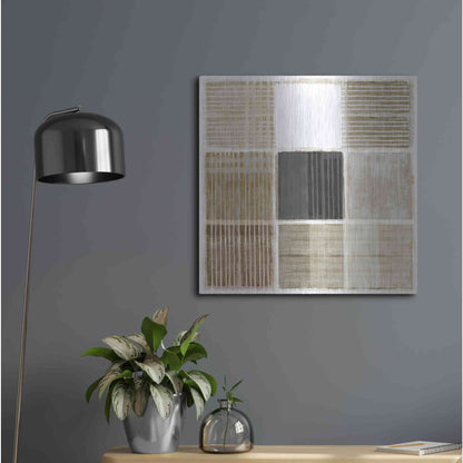 Luxe Metal Art 'Natural Patchwork I' by Flora Kouta Metal Wall Art,24x24