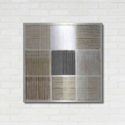 Luxe Metal Art 'Natural Patchwork I' by Flora Kouta Metal Wall Art,36x36