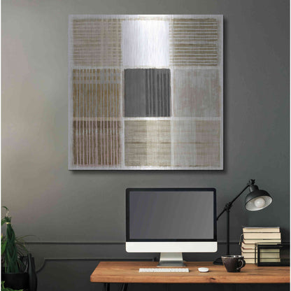 Luxe Metal Art 'Natural Patchwork I' by Flora Kouta Metal Wall Art,36x36