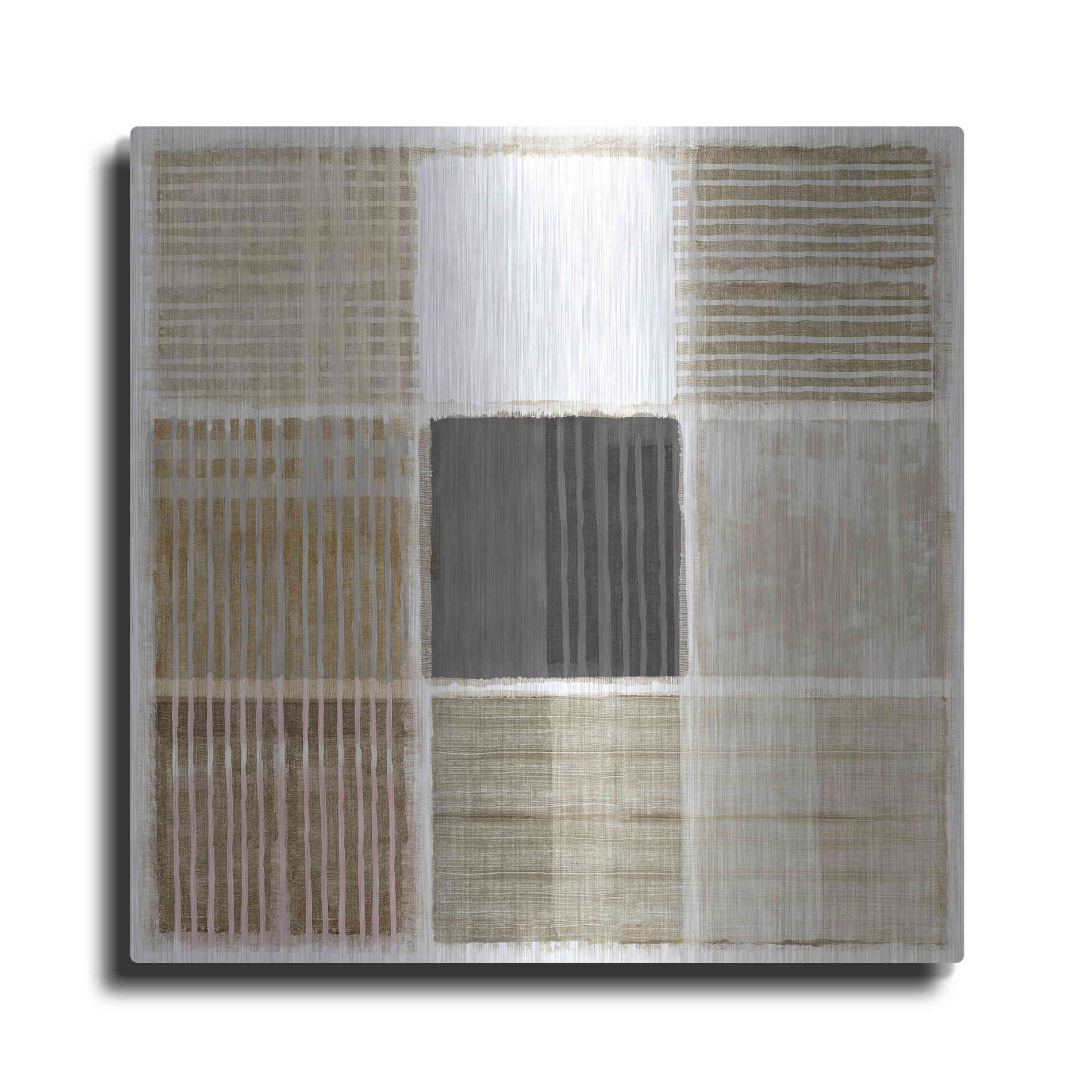 Luxe Metal Art 'Natural Patchwork I' by Flora Kouta Metal Wall Art