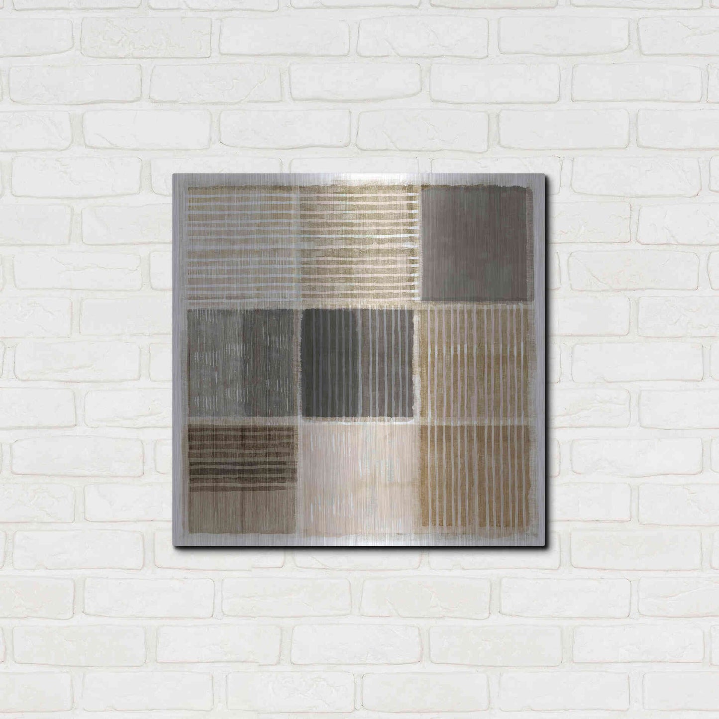 Luxe Metal Art 'Natural Patchwork II' by Flora Kouta Metal Wall Art,24x24