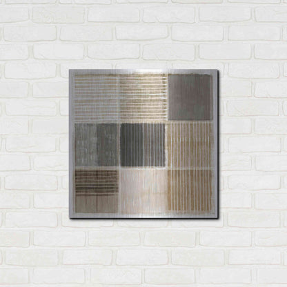 Luxe Metal Art 'Natural Patchwork II' by Flora Kouta Metal Wall Art,24x24
