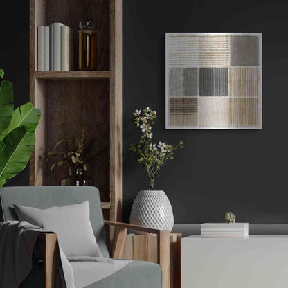 Luxe Metal Art 'Natural Patchwork II' by Flora Kouta Metal Wall Art,24x24