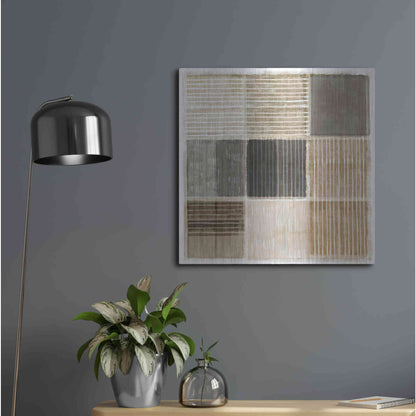 Luxe Metal Art 'Natural Patchwork II' by Flora Kouta Metal Wall Art,24x24