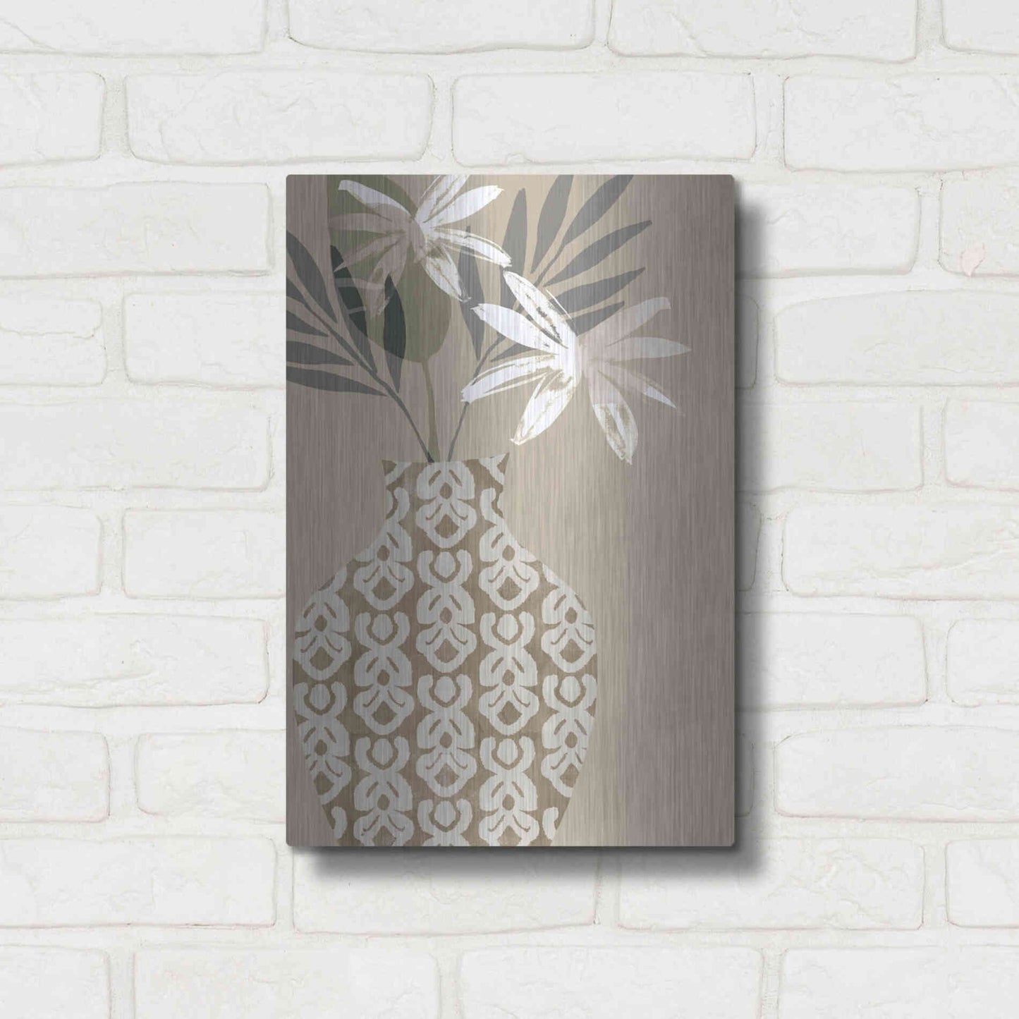 Luxe Metal Art 'Decorative Vase I' by Flora Kouta Metal Wall Art,12x16