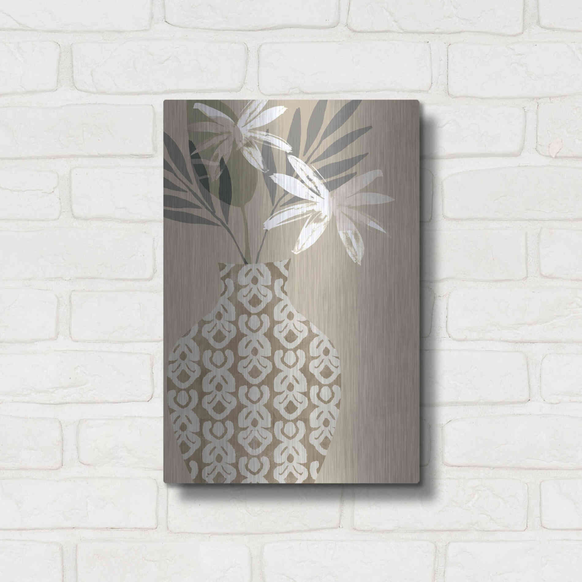 Luxe Metal Art 'Decorative Vase I' by Flora Kouta Metal Wall Art,12x16