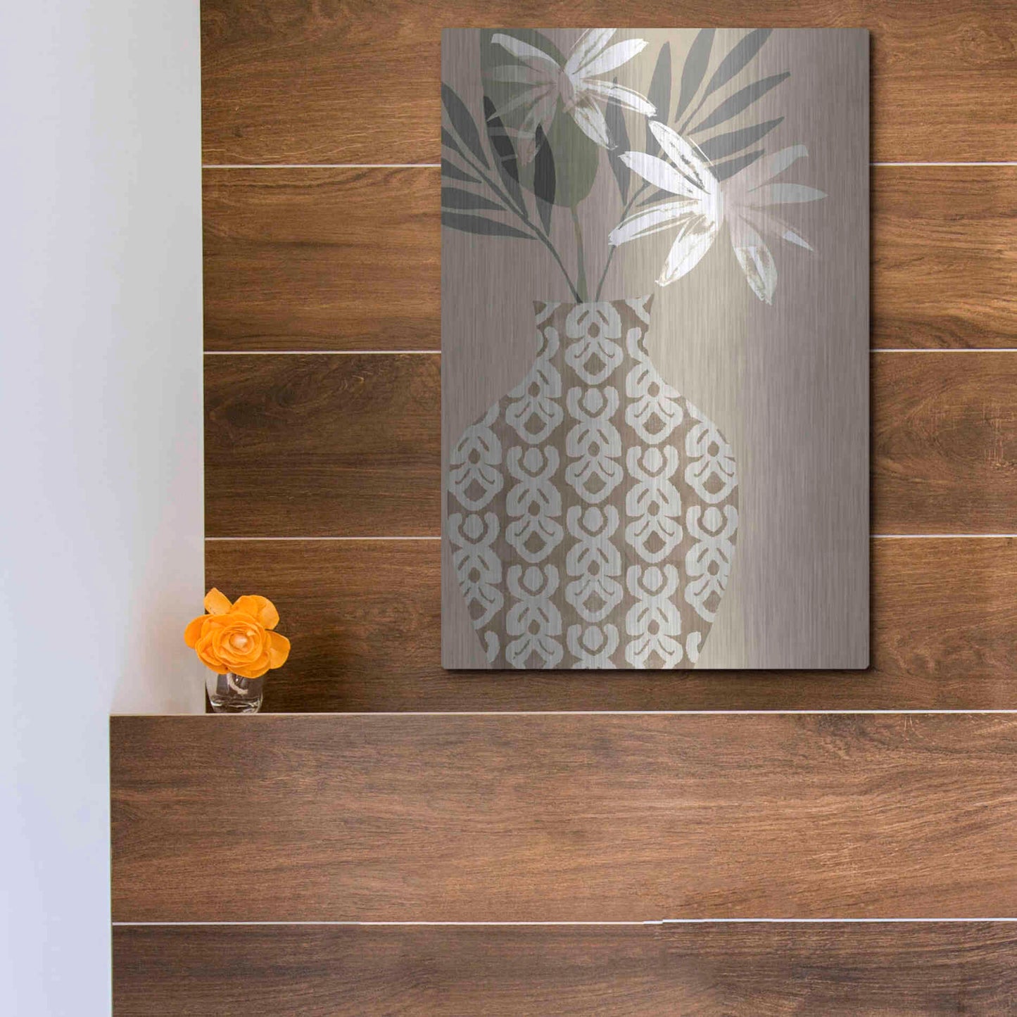 Luxe Metal Art 'Decorative Vase I' by Flora Kouta Metal Wall Art,12x16