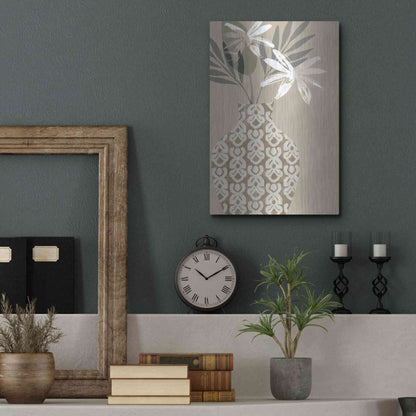 Luxe Metal Art 'Decorative Vase I' by Flora Kouta Metal Wall Art,12x16