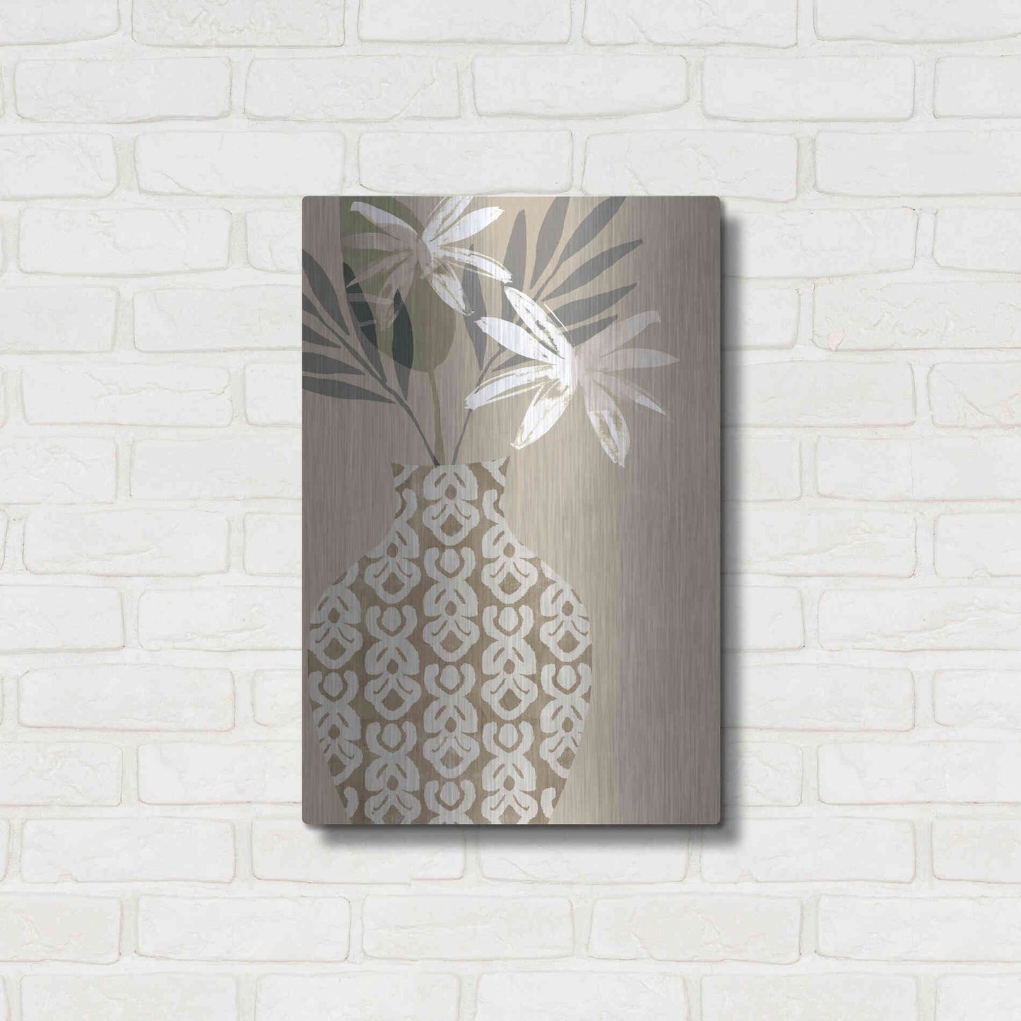 Luxe Metal Art 'Decorative Vase I' by Flora Kouta Metal Wall Art,16x24