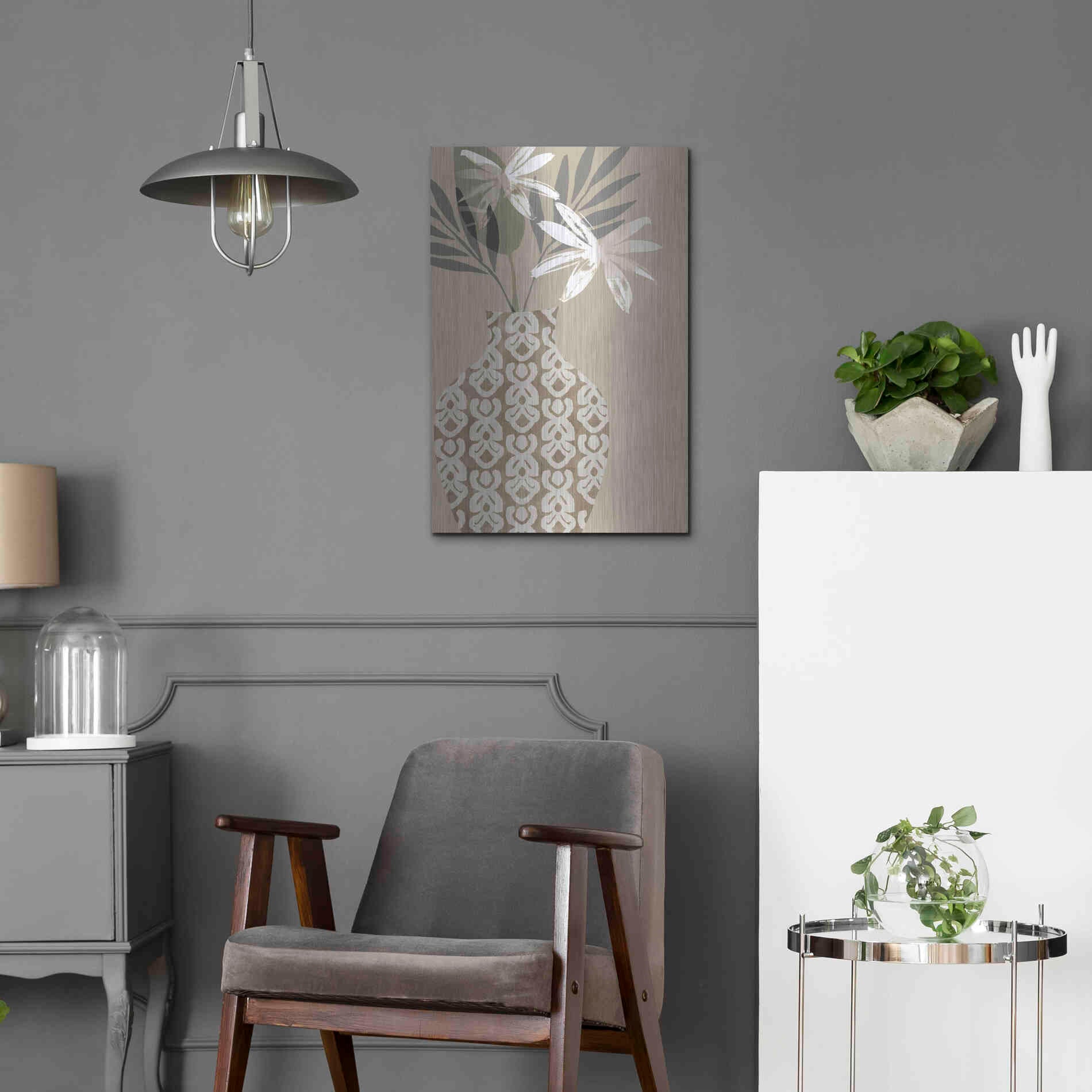 Luxe Metal Art 'Decorative Vase I' by Flora Kouta Metal Wall Art,16x24