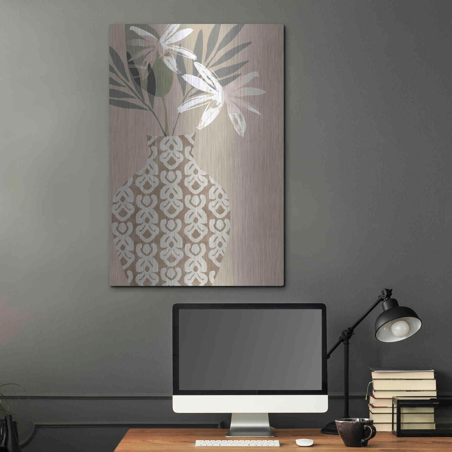 Luxe Metal Art 'Decorative Vase I' by Flora Kouta Metal Wall Art,24x36