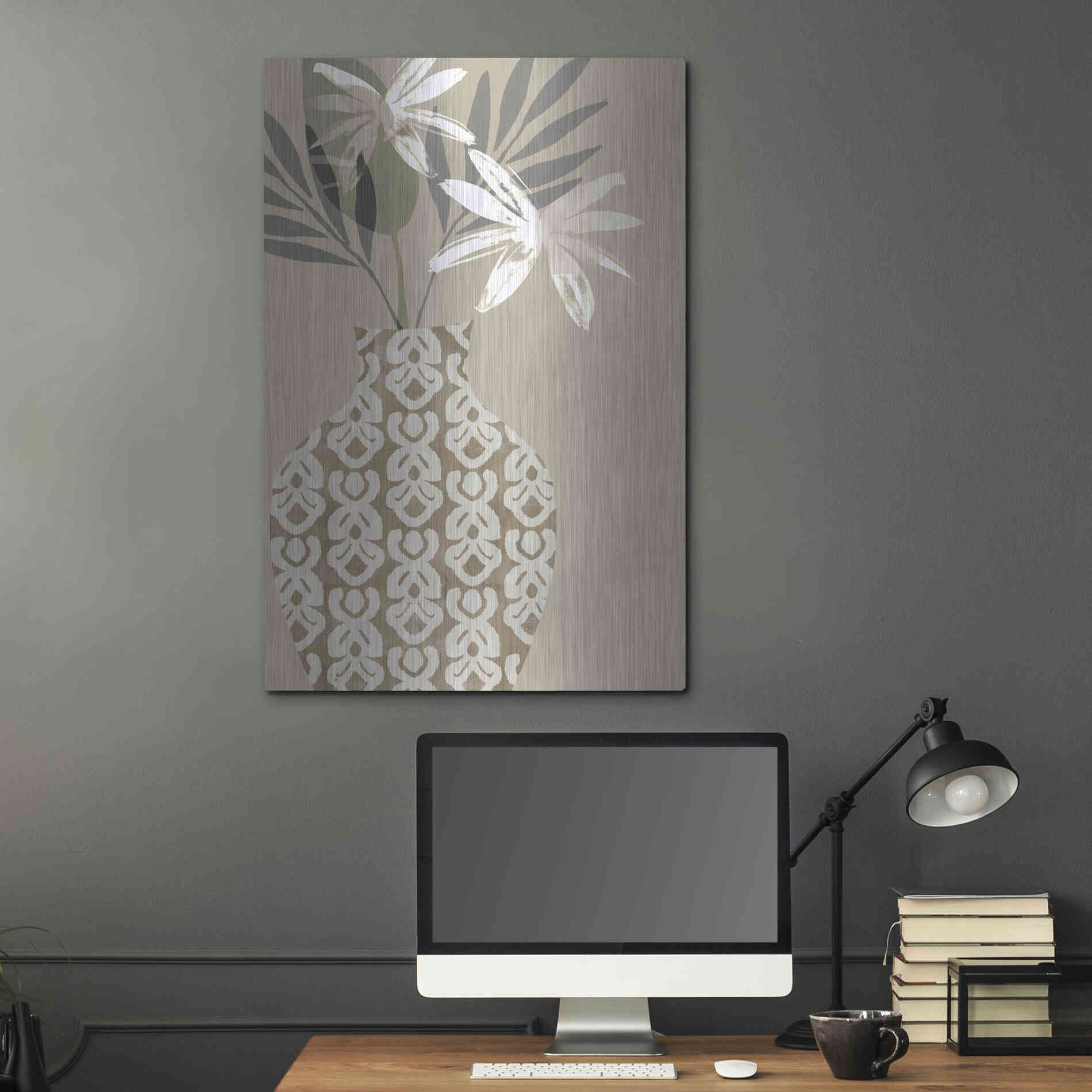 Luxe Metal Art 'Decorative Vase I' by Flora Kouta Metal Wall Art,24x36