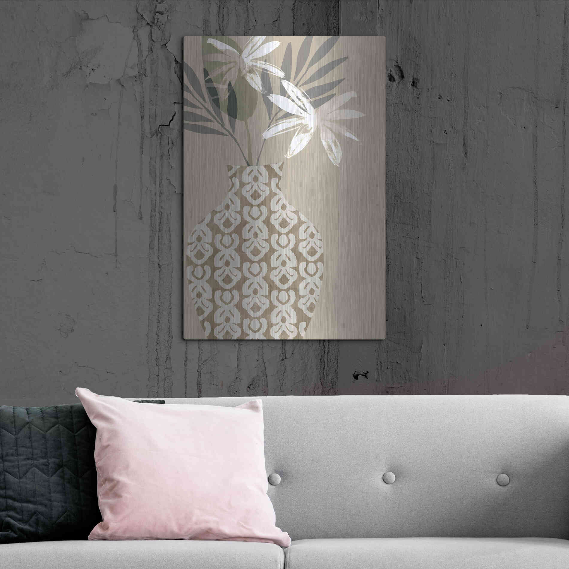 Luxe Metal Art 'Decorative Vase I' by Flora Kouta Metal Wall Art,24x36