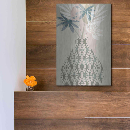 Luxe Metal Art 'Decorative Vase II' by Flora Kouta Metal Wall Art,12x16