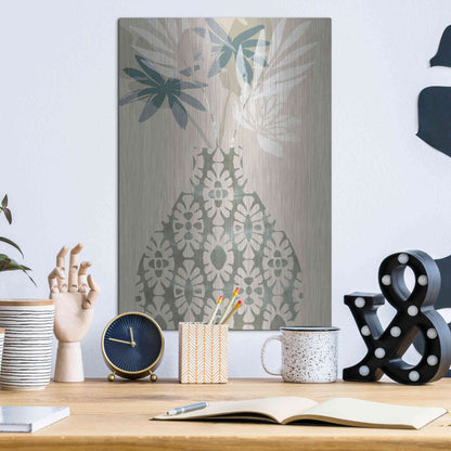 Luxe Metal Art 'Decorative Vase II' by Flora Kouta Metal Wall Art,12x16