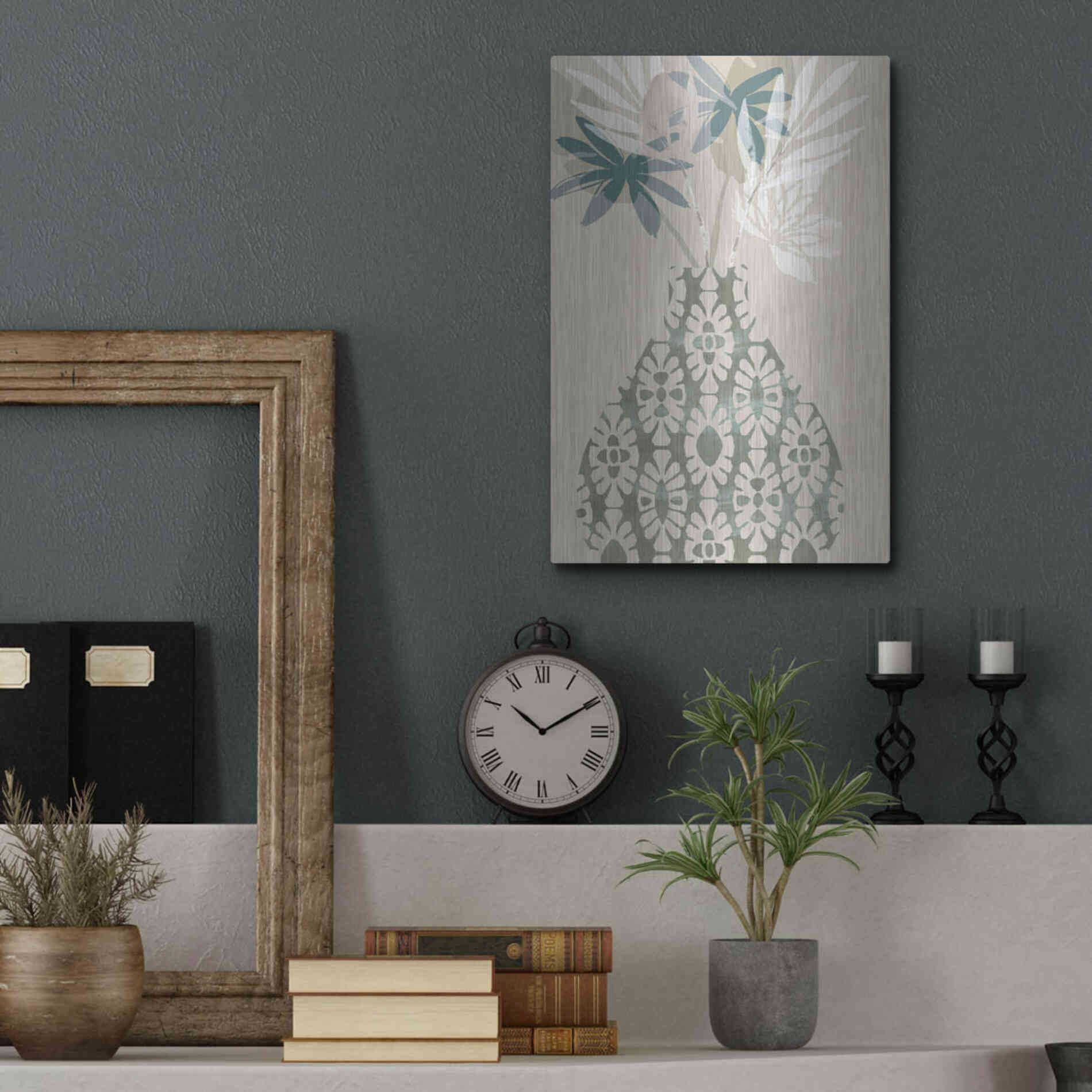 Luxe Metal Art 'Decorative Vase II' by Flora Kouta Metal Wall Art,12x16