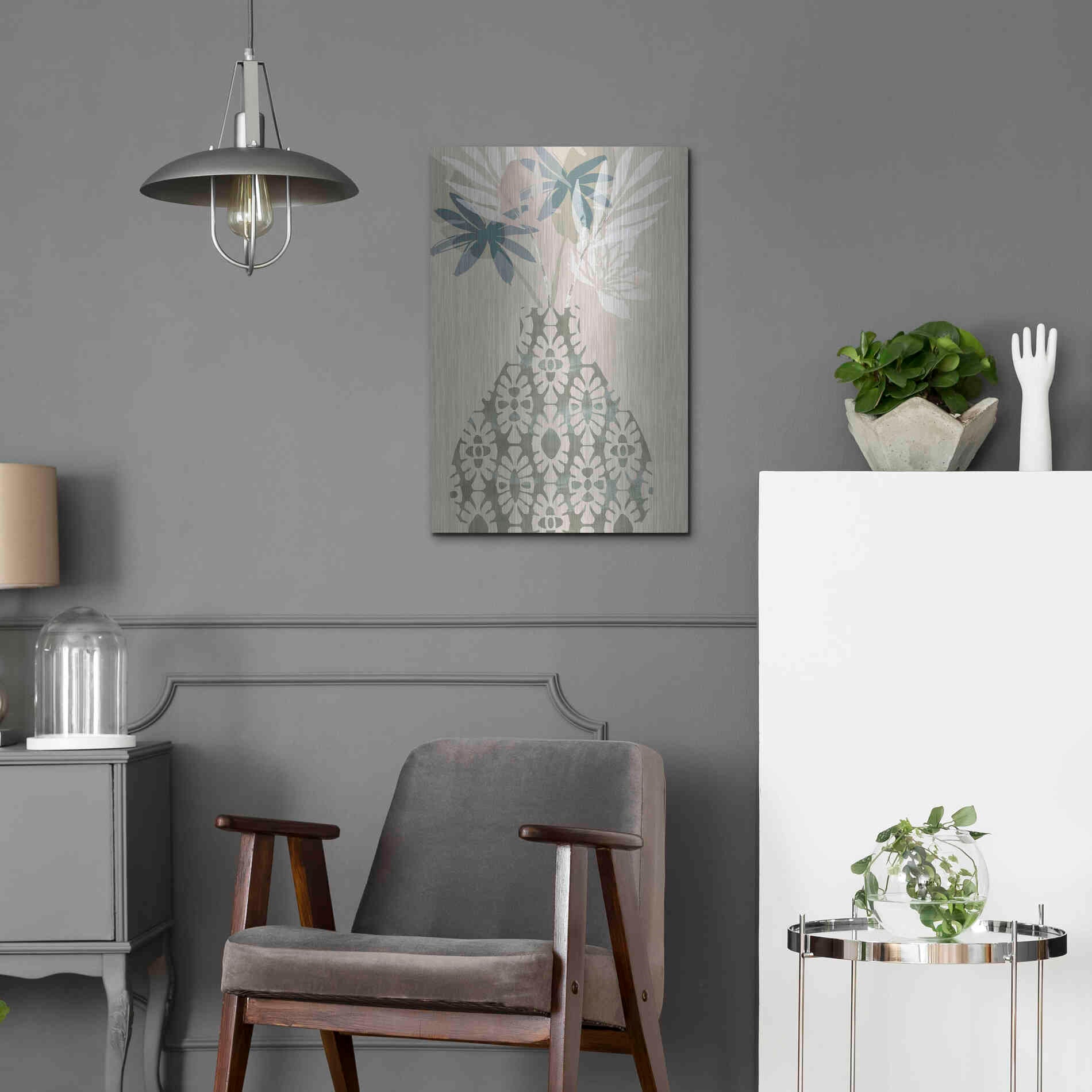 Luxe Metal Art 'Decorative Vase II' by Flora Kouta Metal Wall Art,16x24