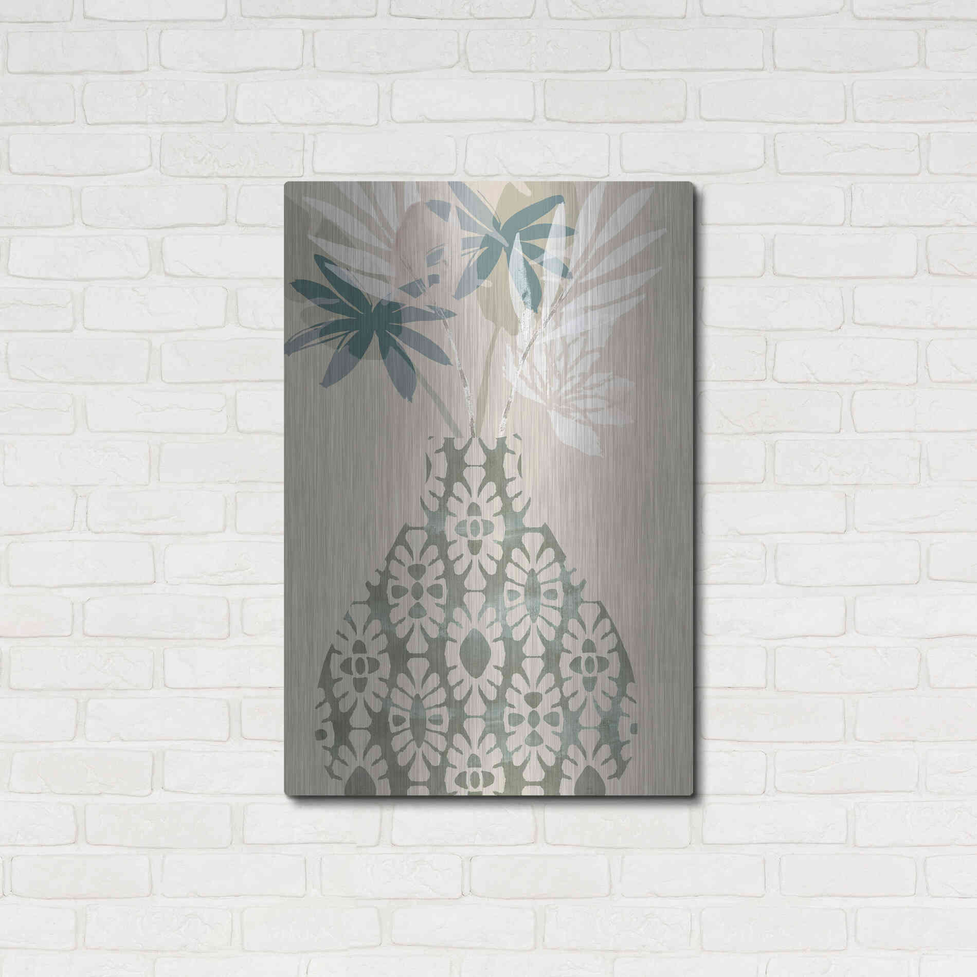 Luxe Metal Art 'Decorative Vase II' by Flora Kouta Metal Wall Art,24x36