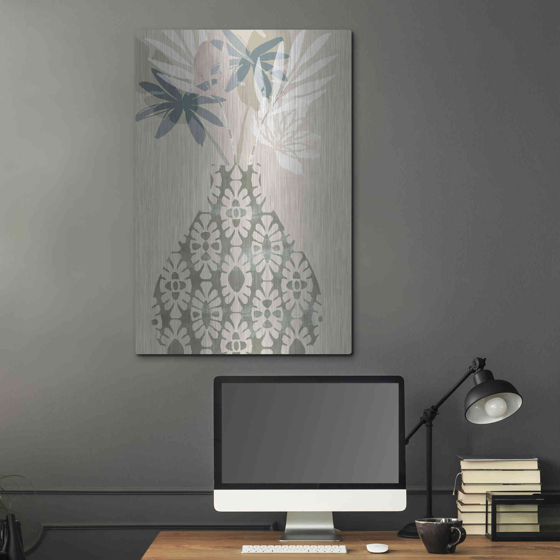 Luxe Metal Art 'Decorative Vase II' by Flora Kouta Metal Wall Art,24x36