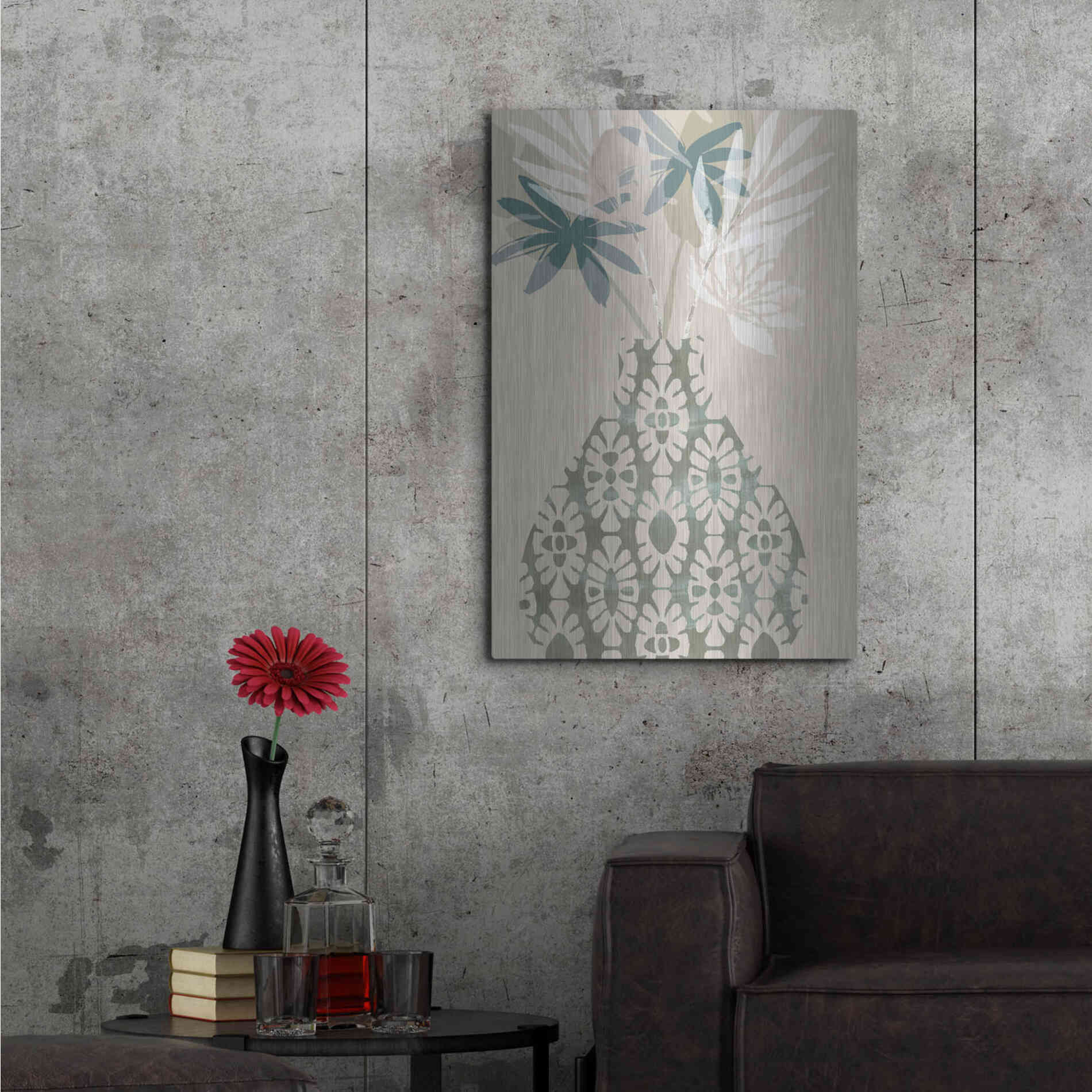 Luxe Metal Art 'Decorative Vase II' by Flora Kouta Metal Wall Art,24x36