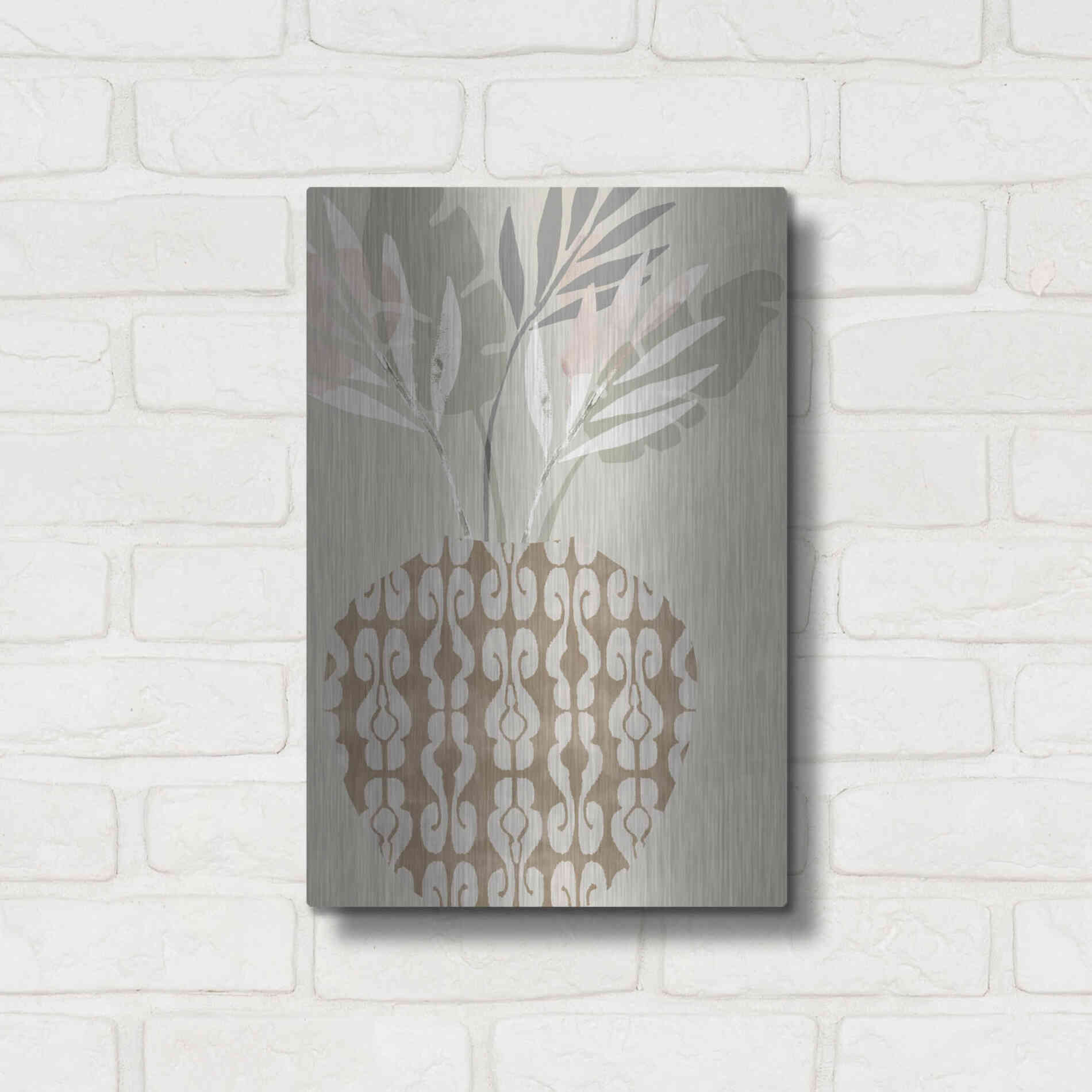 Luxe Metal Art 'Decorative Vase III' by Flora Kouta Metal Wall Art,12x16