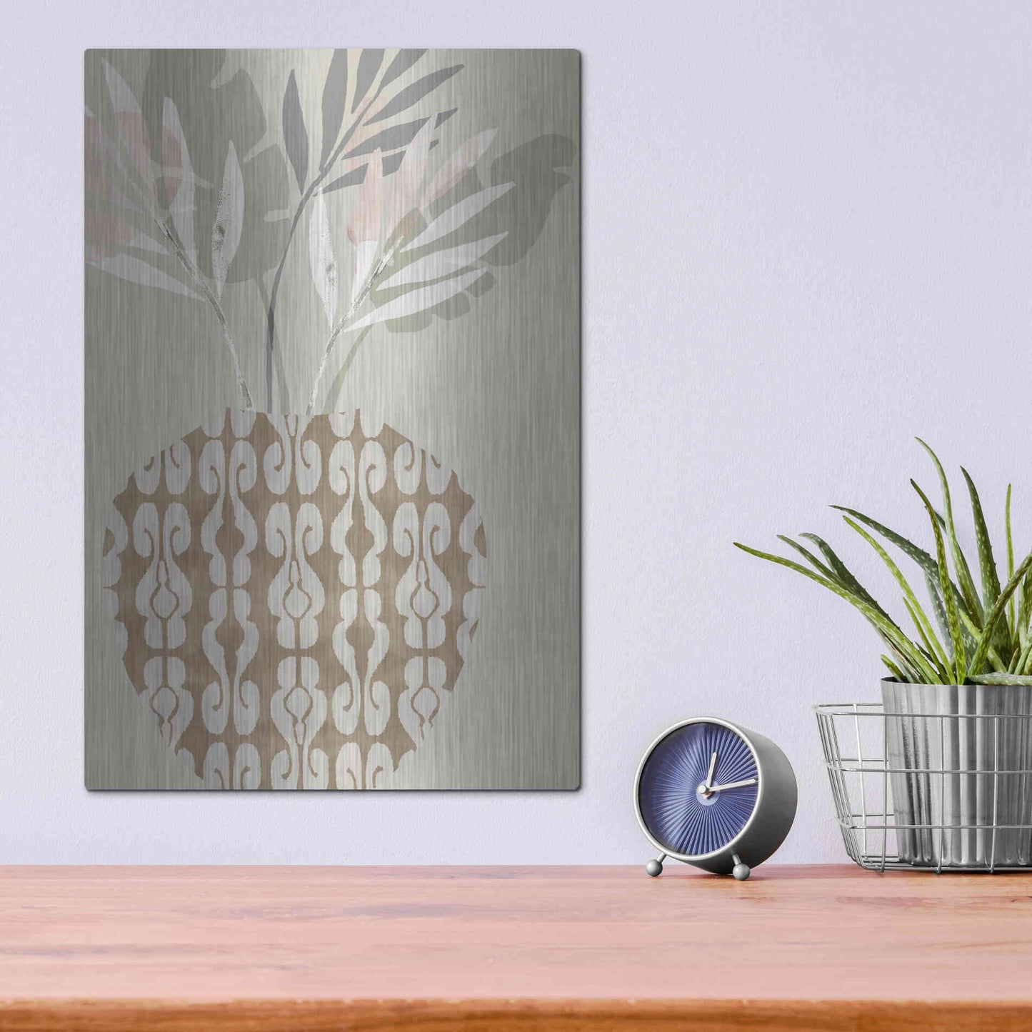 Luxe Metal Art 'Decorative Vase III' by Flora Kouta Metal Wall Art,12x16