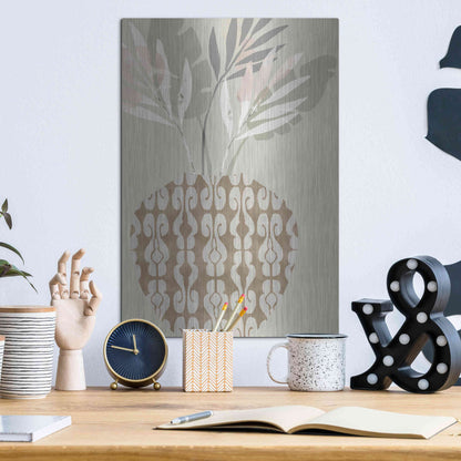 Luxe Metal Art 'Decorative Vase III' by Flora Kouta Metal Wall Art,12x16