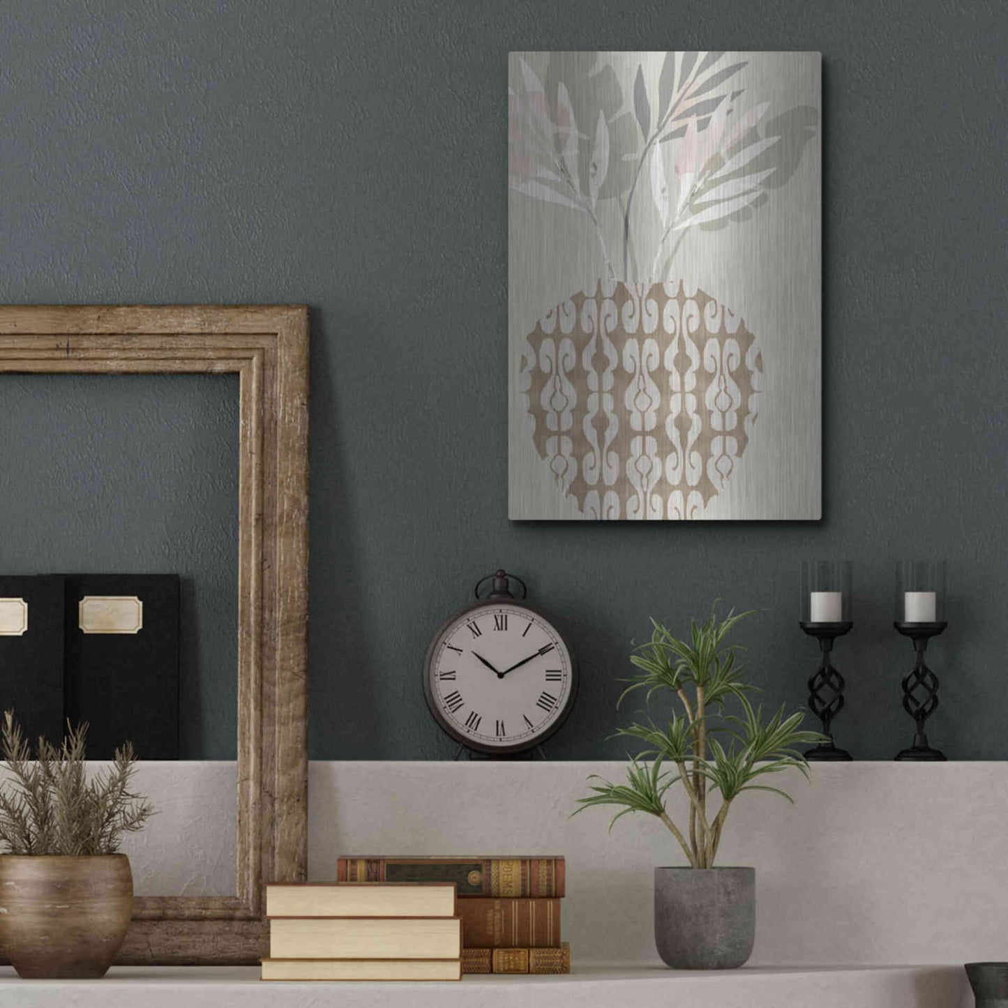 Luxe Metal Art 'Decorative Vase III' by Flora Kouta Metal Wall Art,12x16