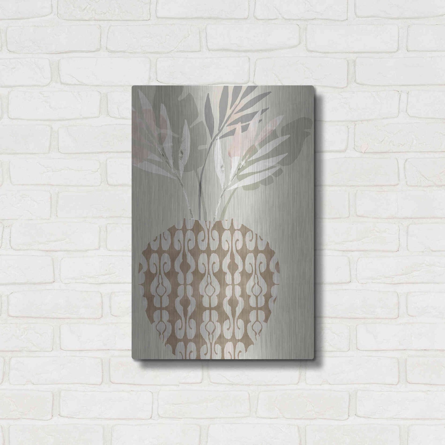Luxe Metal Art 'Decorative Vase III' by Flora Kouta Metal Wall Art,16x24