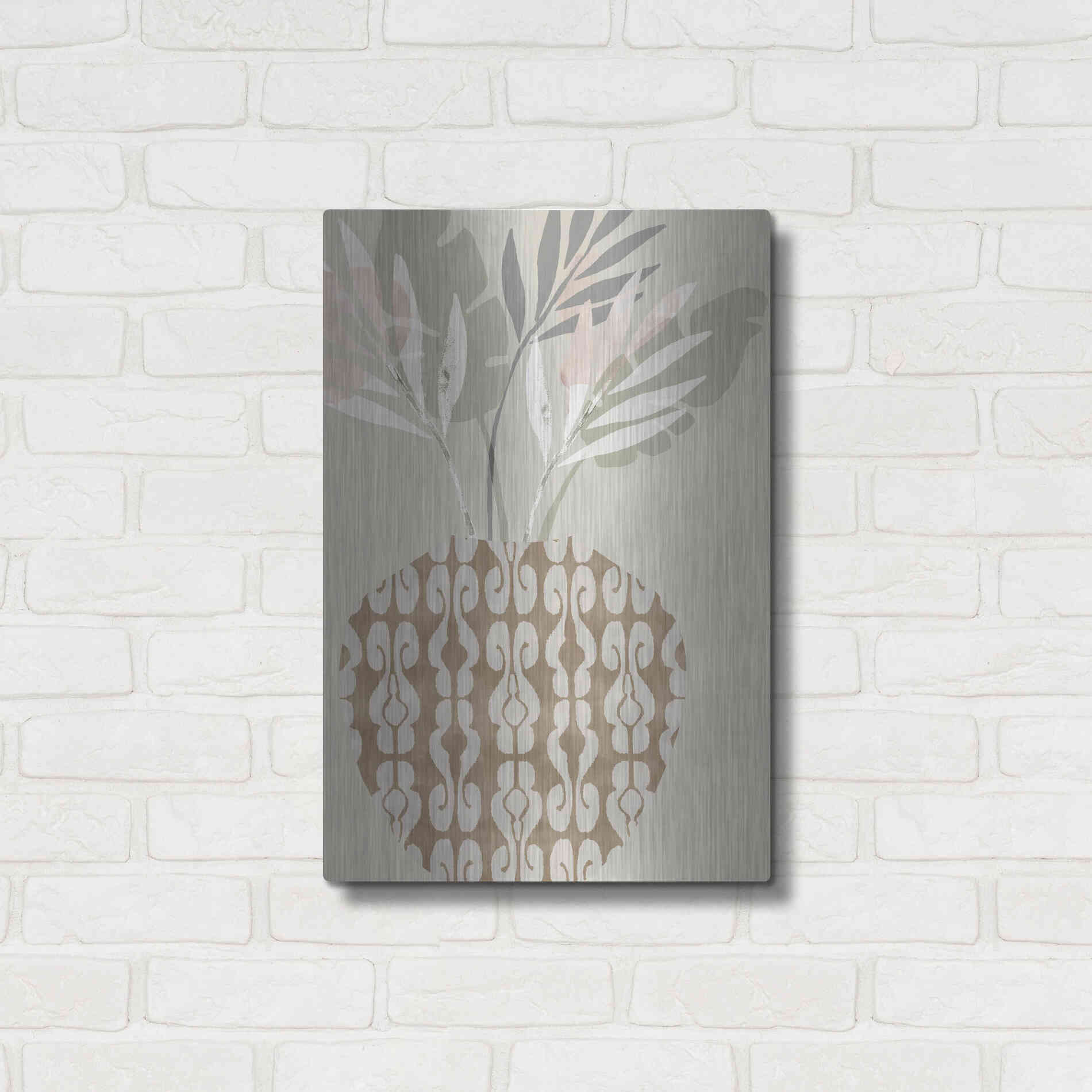 Luxe Metal Art 'Decorative Vase III' by Flora Kouta Metal Wall Art,16x24
