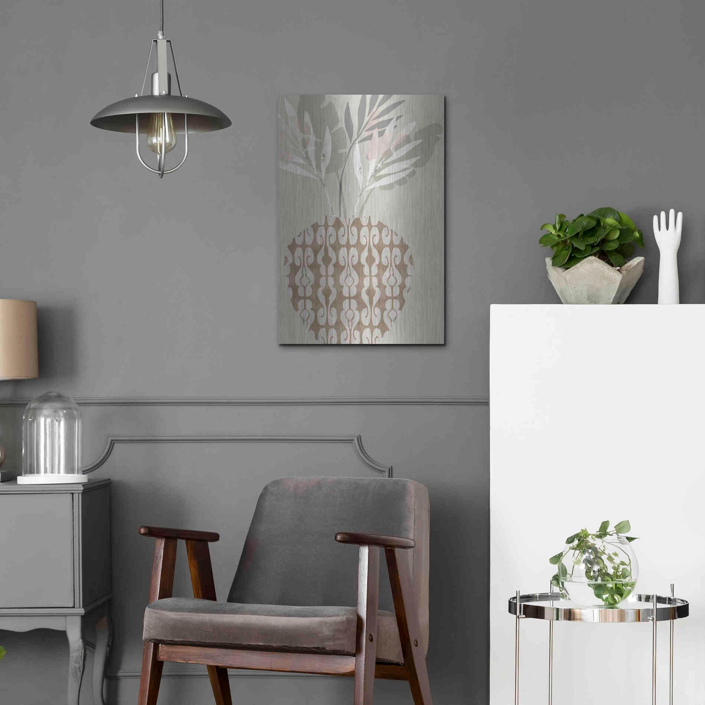 Luxe Metal Art 'Decorative Vase III' by Flora Kouta Metal Wall Art,16x24