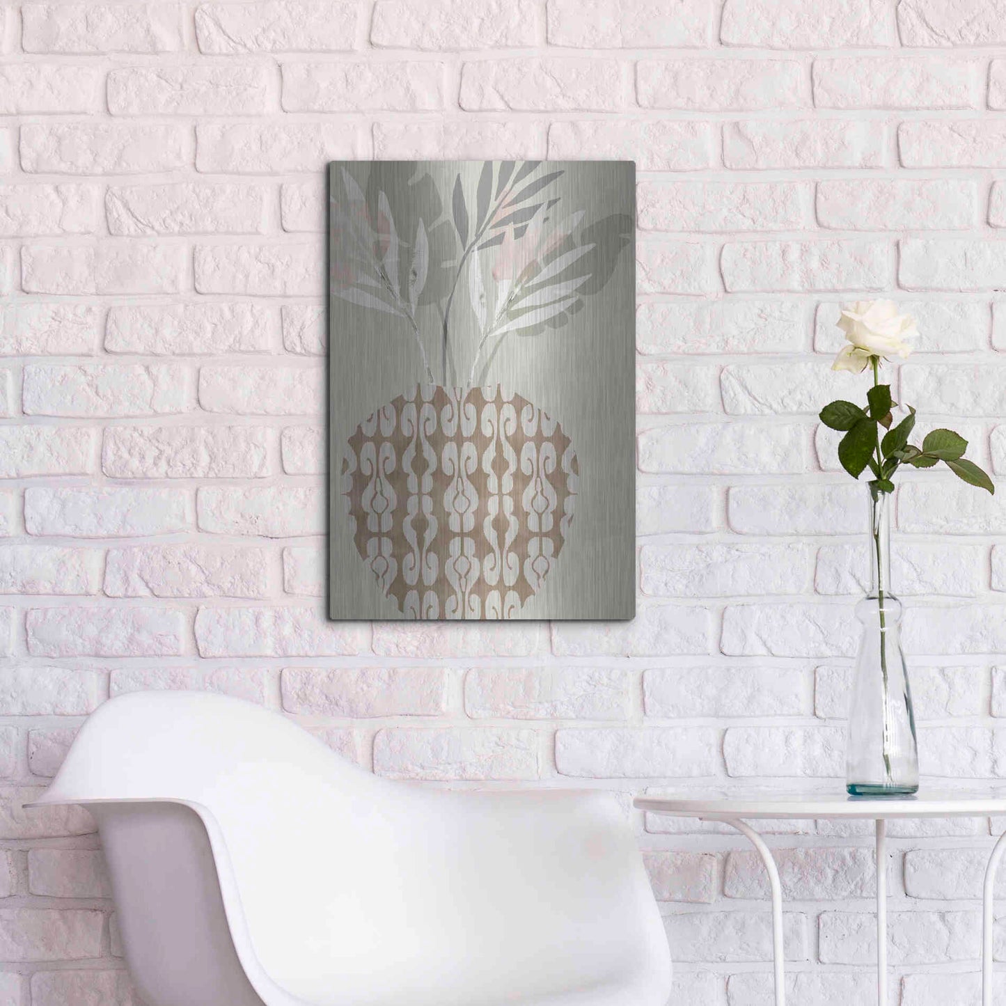 Luxe Metal Art 'Decorative Vase III' by Flora Kouta Metal Wall Art,16x24