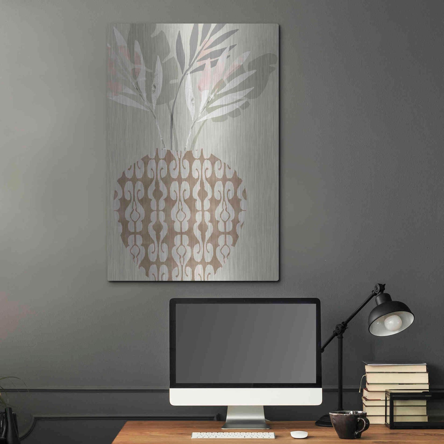 Luxe Metal Art 'Decorative Vase III' by Flora Kouta Metal Wall Art,24x36