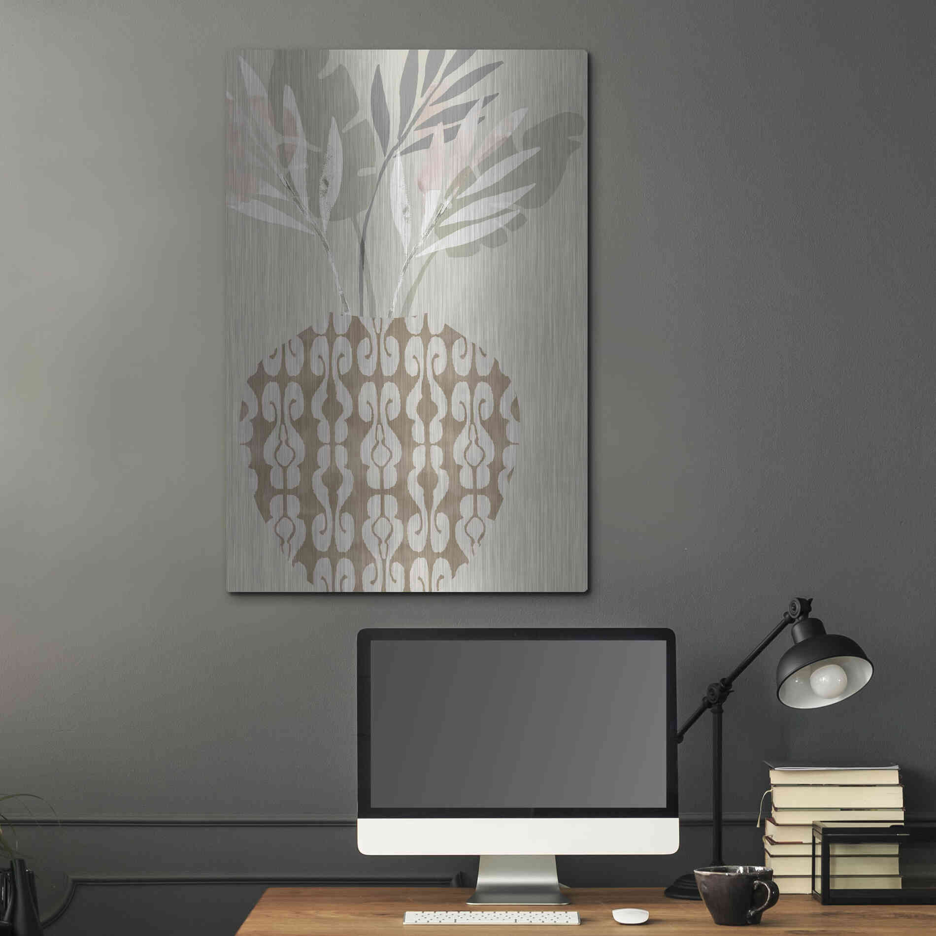 Luxe Metal Art 'Decorative Vase III' by Flora Kouta Metal Wall Art,24x36