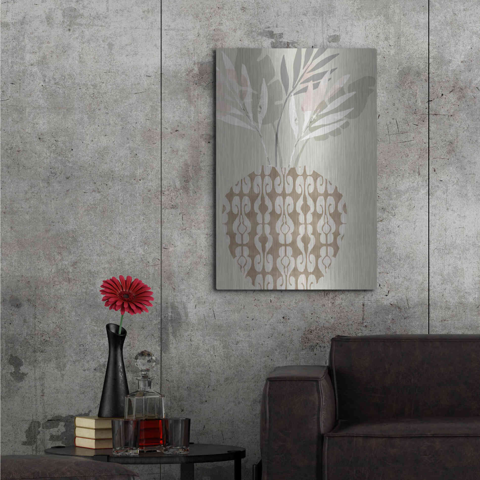 Luxe Metal Art 'Decorative Vase III' by Flora Kouta Metal Wall Art,24x36