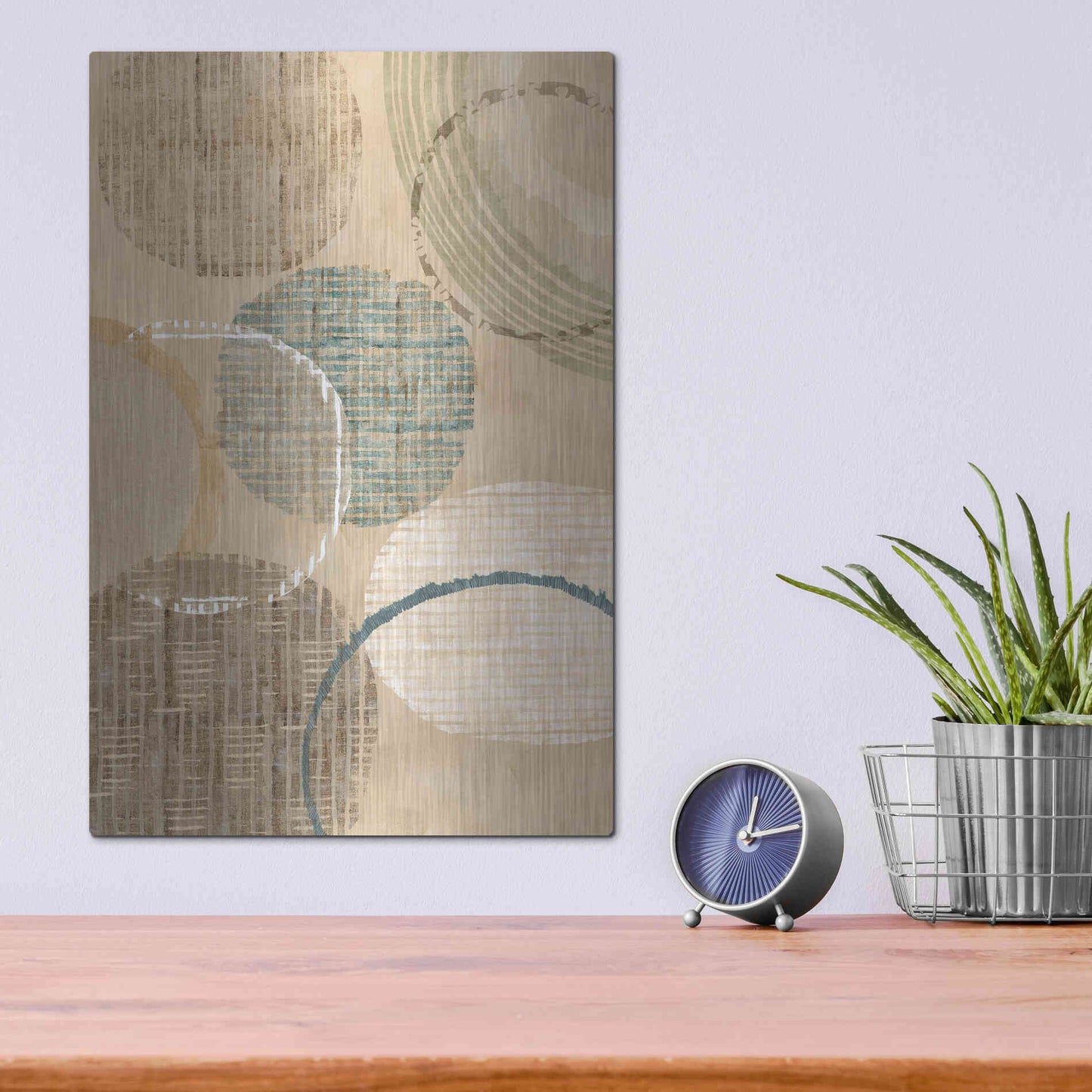 Luxe Metal Art 'Woven Baskets I' by Flora Kouta Metal Wall Art,12x16