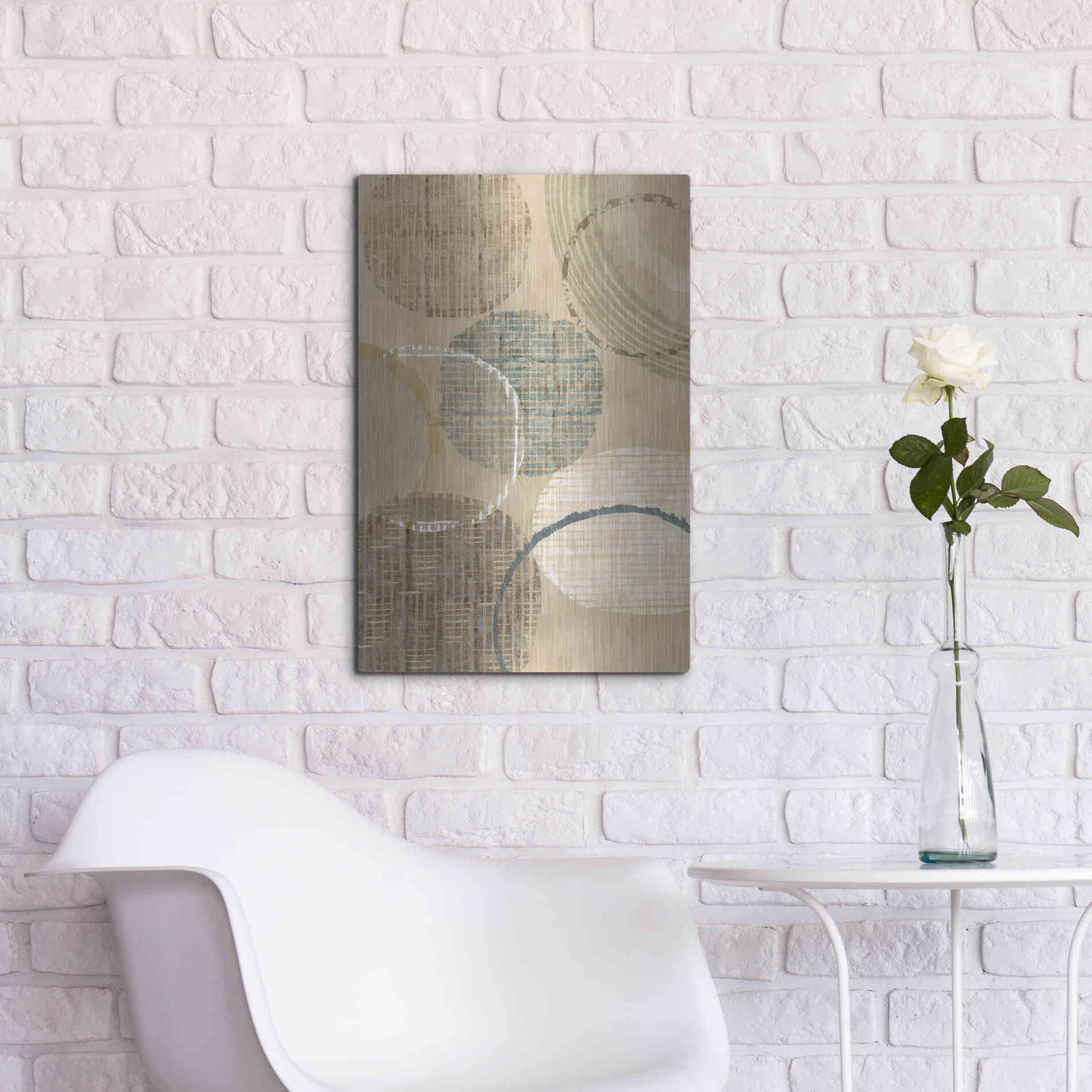 Luxe Metal Art 'Woven Baskets I' by Flora Kouta Metal Wall Art,16x24