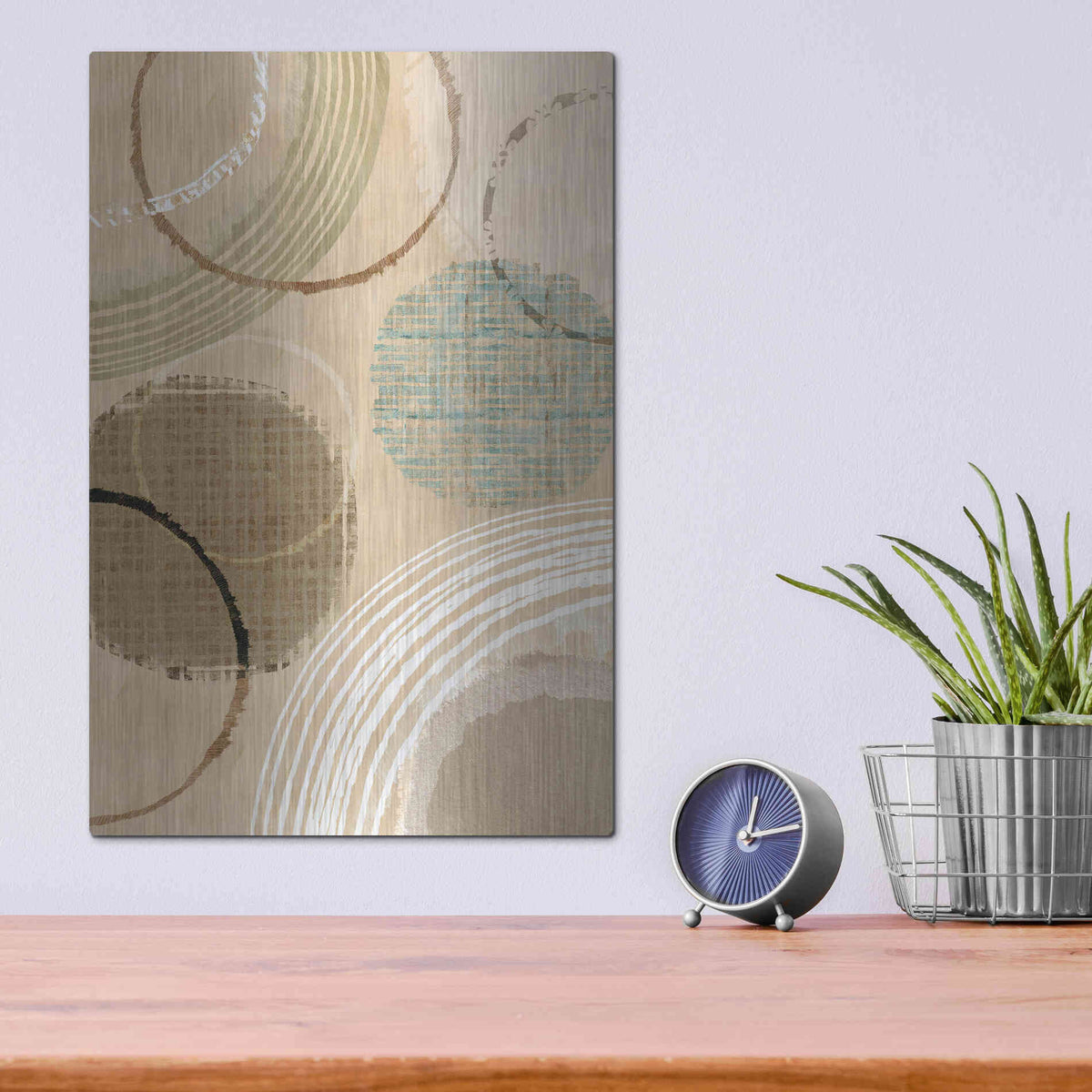 Luxe Metal Art 'Woven Baskets II' by Flora Kouta Metal Wall Art,12x16