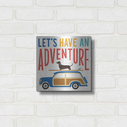 Luxe Metal Art 'Beach Bums Woodie' by Michael Mullan, Metal Wall Art,12x12